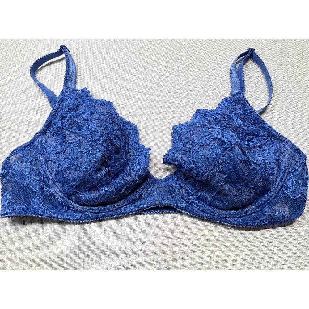 Vintage Frederick's of Hollywood‎ Blue Lace Underwire Bra 36C